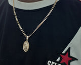 14k Gold Filled 3mm Cuban Link Chain and Pendant Set