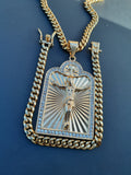 14k 6mm Gold Plated Cuban Link Chain Pendant and Bracelet Set