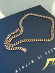 14mm Gold Plated Cuban Link Chain and Bracelet Set