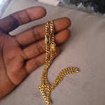 14k Goldplated 4mm Small Miami cuban link chain and bracelet set