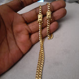 14k Goldplated 4mm Small Miami cuban link chain and bracelet set
