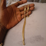 14k Goldplated 4mm Small Miami cuban link chain and bracelet set