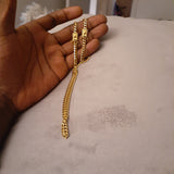 14k Goldplated 4mm Small Miami cuban link chain and bracelet set