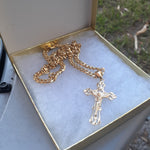 14k 6mm Gold Plated Cuban link Chain and Pendant