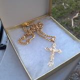 14k 6mm Gold Plated Cuban link Chain and Pendant