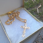 14k 6mm Gold Plated Cuban link Chain and Pendant