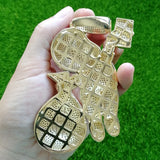 Large Size High Quality CZ stones Cartoon Money Bag Pendant Bling Iced Out