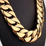 J HOVA BIG 24mm or 31mm Heavy CUBAN LINK Chain Or Bracelet Gold plated Curb Cuban Chain 316L Stainless Steel