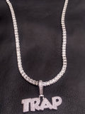 14k Ice out Gold filled 20inch Tennis and Charm