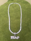 14k Ice out Gold filled 20inch Tennis and Charm