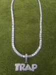 14k Ice out Gold filled 20inch Tennis and Charm