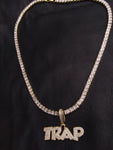 14k Ice out Gold filled 20inch Tennis and Charm