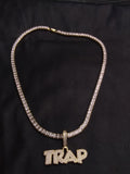 14k Ice out Gold filled 20inch Tennis and Charm