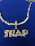 14k Ice out Gold filled 20inch Tennis and Charm