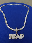 14k Ice out Gold filled 20inch Tennis and Charm