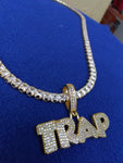 14k Ice out Gold filled 20inch Tennis and Charm