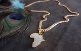 14k 6mm Gold Plated Cuban link Chain and Pendant