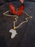 14k 6mm Gold Plated Cuban link Chain and Pendant