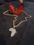 14k 6mm Gold Plated Cuban link Chain and Pendant