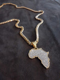 14k 6mm Gold Plated Cuban link Chain and Pendant