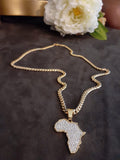 14k 6mm Gold Plated Cuban link Chain and Pendant