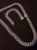 14k White Gold Plated 12mm Top Quality Celebrity Style White and Pink Iced out Prong Chain Official look👀💎💎💦