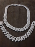 14k White Gold Plated 12mm Top Quality Celebrity Style Iced out Prong Chain Official look👀💎💎💦