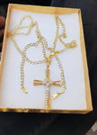 10K 3mm Diamond Cut Gold Over 925 Silver Cuban link Chain Bracelet and Pendant set