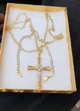10K 3mm Diamond Cut Gold Over 925 Silver Cuban link Chain Bracelet and Pendant set