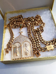 14k 8mm Gold Plated Cuban Link Chain Pendant and Bracelet Set