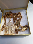 14k 8mm Gold Plated Cuban Link Chain Pendant and Bracelet Set