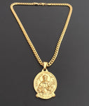 14k Gold Plated 6mm Cuban link Chain and Pendant