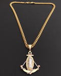 14k Gold Plated 6mm Cuban link Chain and Pendant
