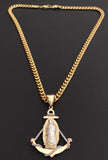 14k Gold Plated 6mm Cuban link Chain and Pendant