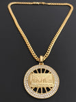 14k Gold Plated 6mm Cuban link Chain and Pendant