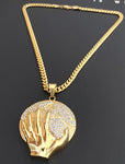 14k Gold Plated 6mm Cuban link Chain and Pendant