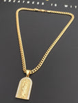 14k Gold Plated 6mm Cuban link Chain and Pendant