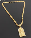 14k Gold Plated 6mm Cuban link Chain and Pendant