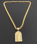 14k Gold Plated 6mm Cuban link Chain and Pendant