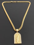 14k Gold Plated 6mm Cuban link Chain and Pendant