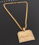 14k Gold Plated 6mm Cuban link Chain and Pendant