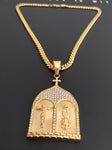 14k Gold Plated 6mm Cuban link Chain and Pendant