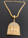 14k Gold Plated 6mm Cuban link Chain and Pendant
