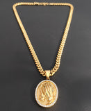 14k Gold Plated 6mm Cuban link Chain and Pendant
