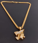 14k Gold Plated 6mm Cuban link Chain and Pendant