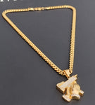 14k Gold Plated 6mm Cuban link Chain and Pendant