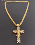 14k Gold Plated 6mm Cuban link Chain and Pendant
