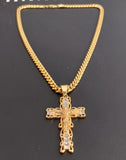 14k Gold Plated 6mm Cuban link Chain and Pendant