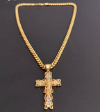 14k Gold Plated 6mm Cuban link Chain and Pendant