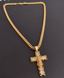 14k Gold Plated 6mm Cuban link Chain and Pendant